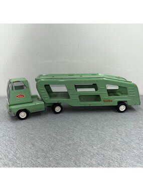 Vintage Tonka Green Metal Car Carrier Toy Truck 1960s Collectible DieCast Model